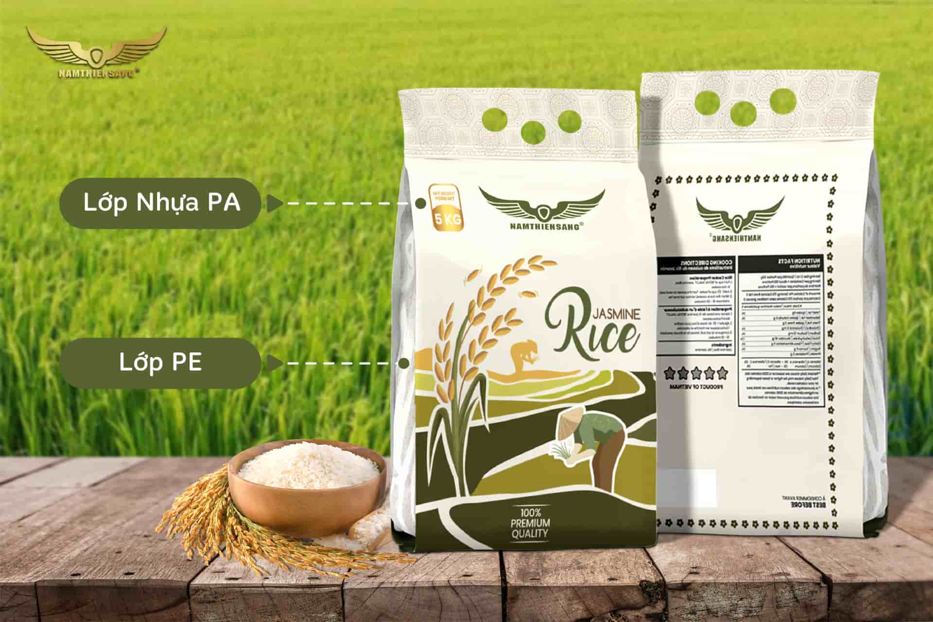 Thông tin cấu trúc túi PA/PE đựng gạo